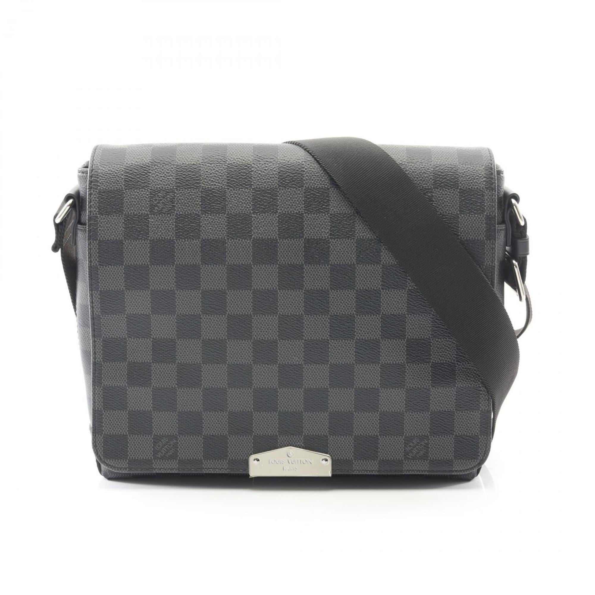 Louis Vuitton Black Coated Canvas Leather Shoulder Bag (Pre-Owned)