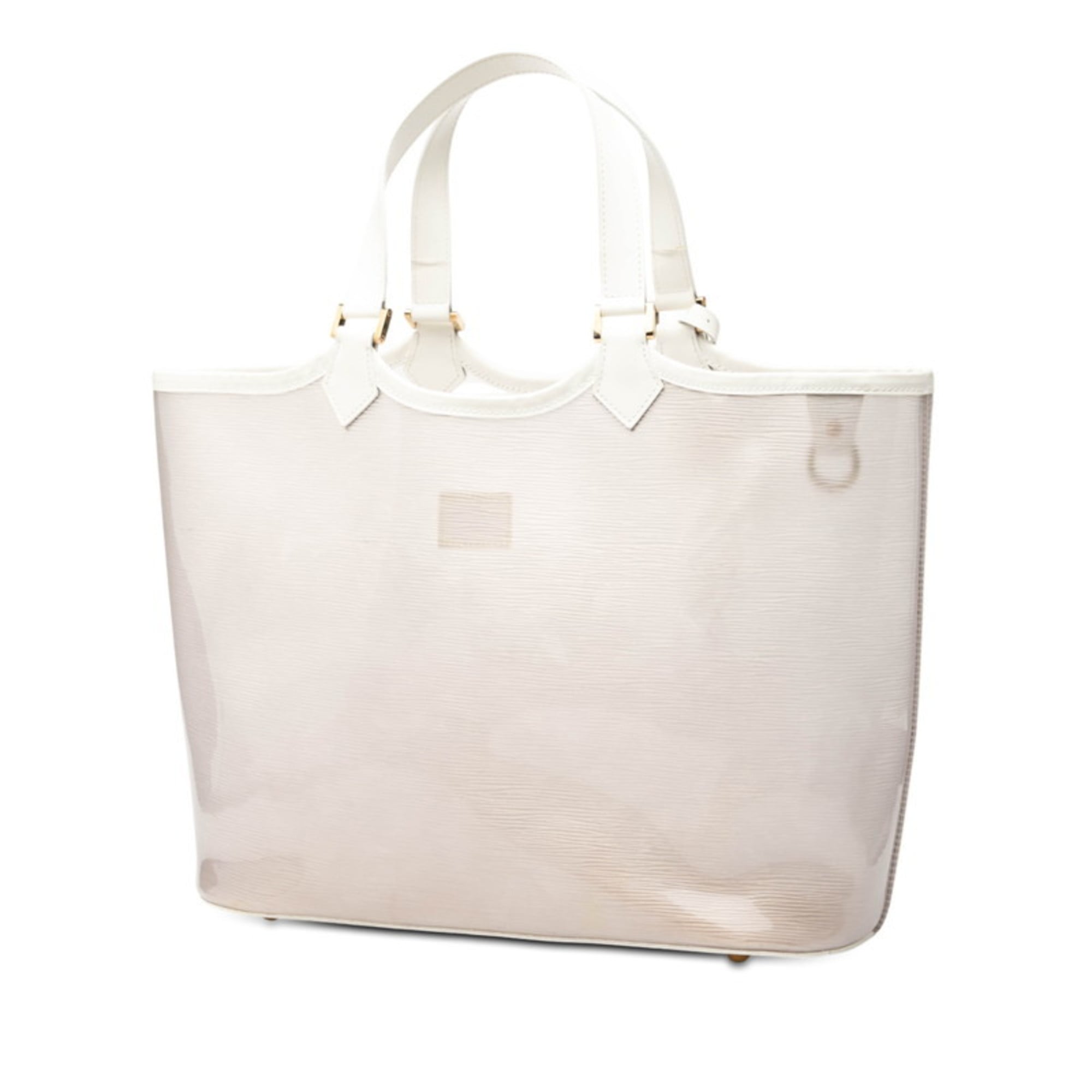Louis Vuitton Clear White Vinyl Leather Handbag Pouch Tote Bag (Pre-Owned)