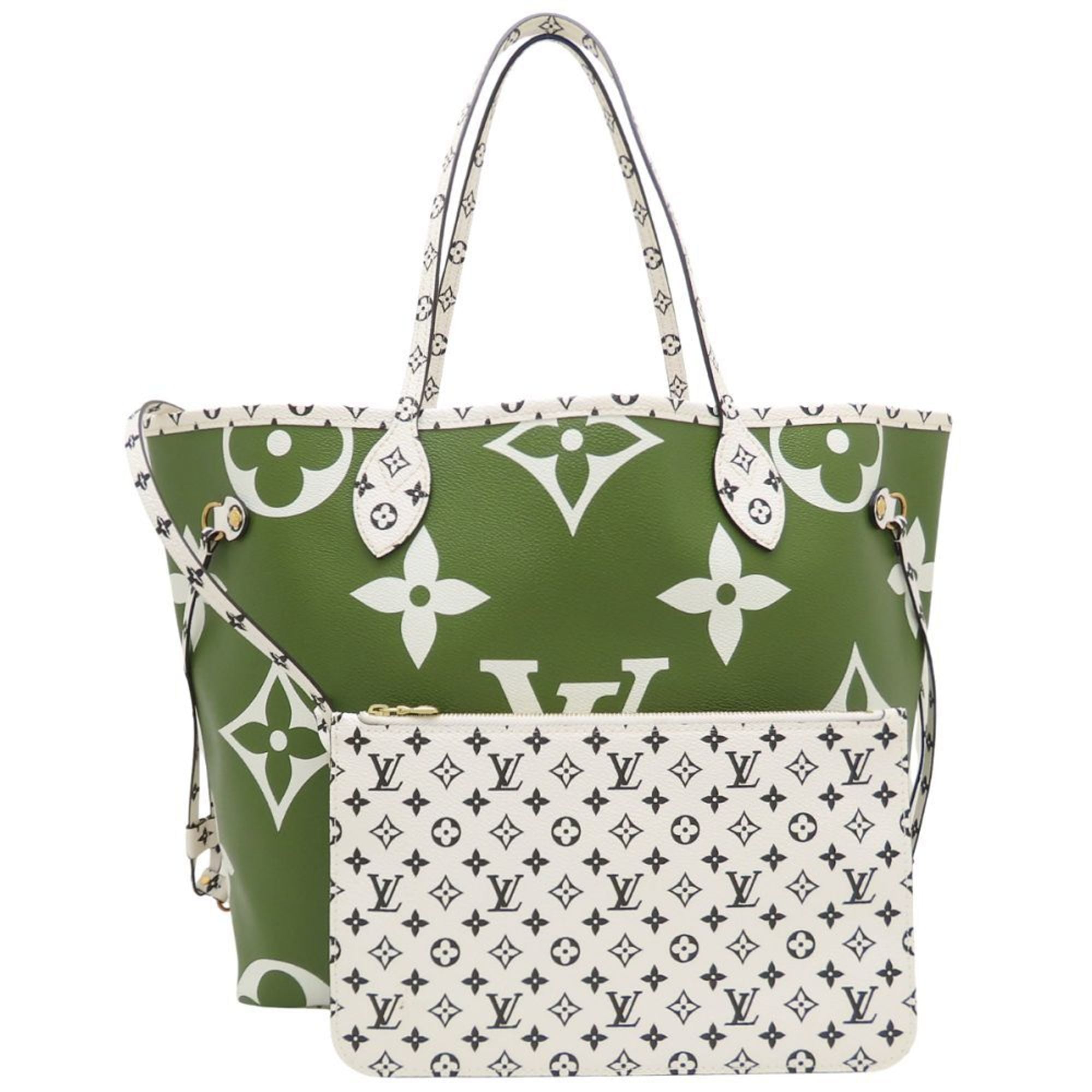Louis Vuitton Beige Khaki Monogram Tote Bag (Pre-Owned)