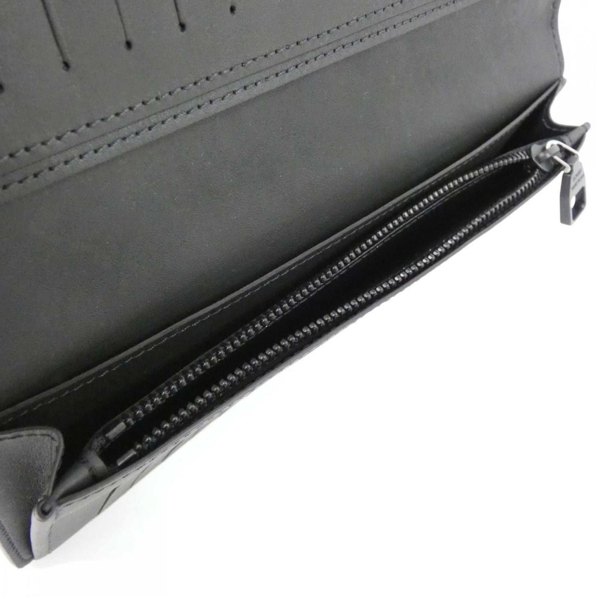 Louis Vuitton Black Leather Long Wallet (Bi-Fold) (Pre-Owned)