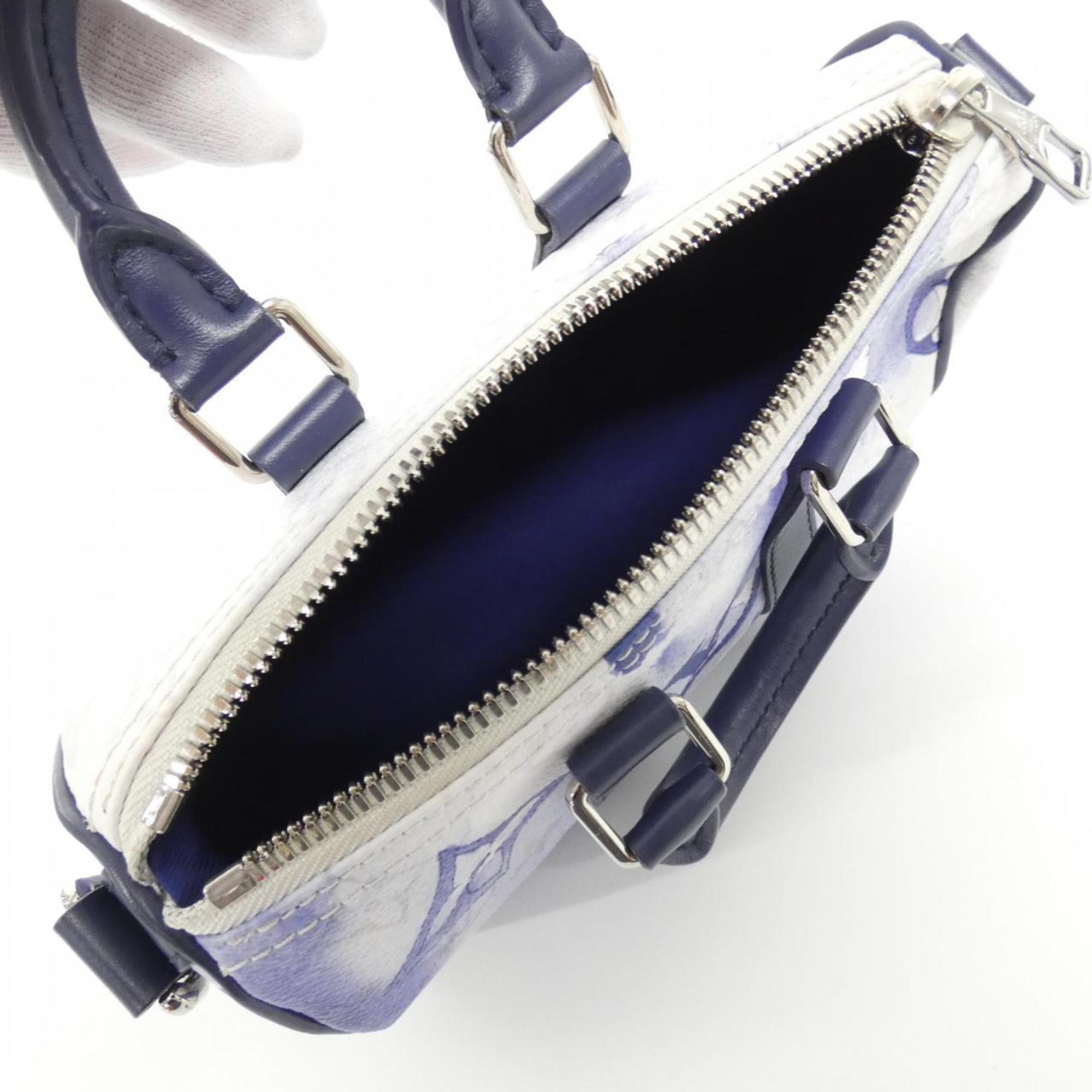 Louis Vuitton Blue Coated Canvas Boston Bag (Pre-Owned)