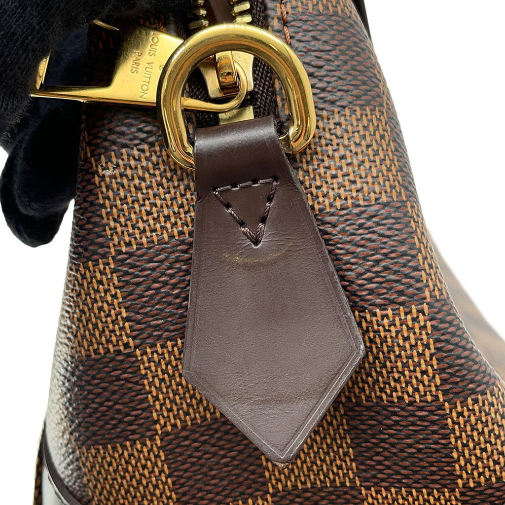 Louis Vuitton Beige Brown Damier Canvas Exotic Leather Handbag (Pre-Owned)