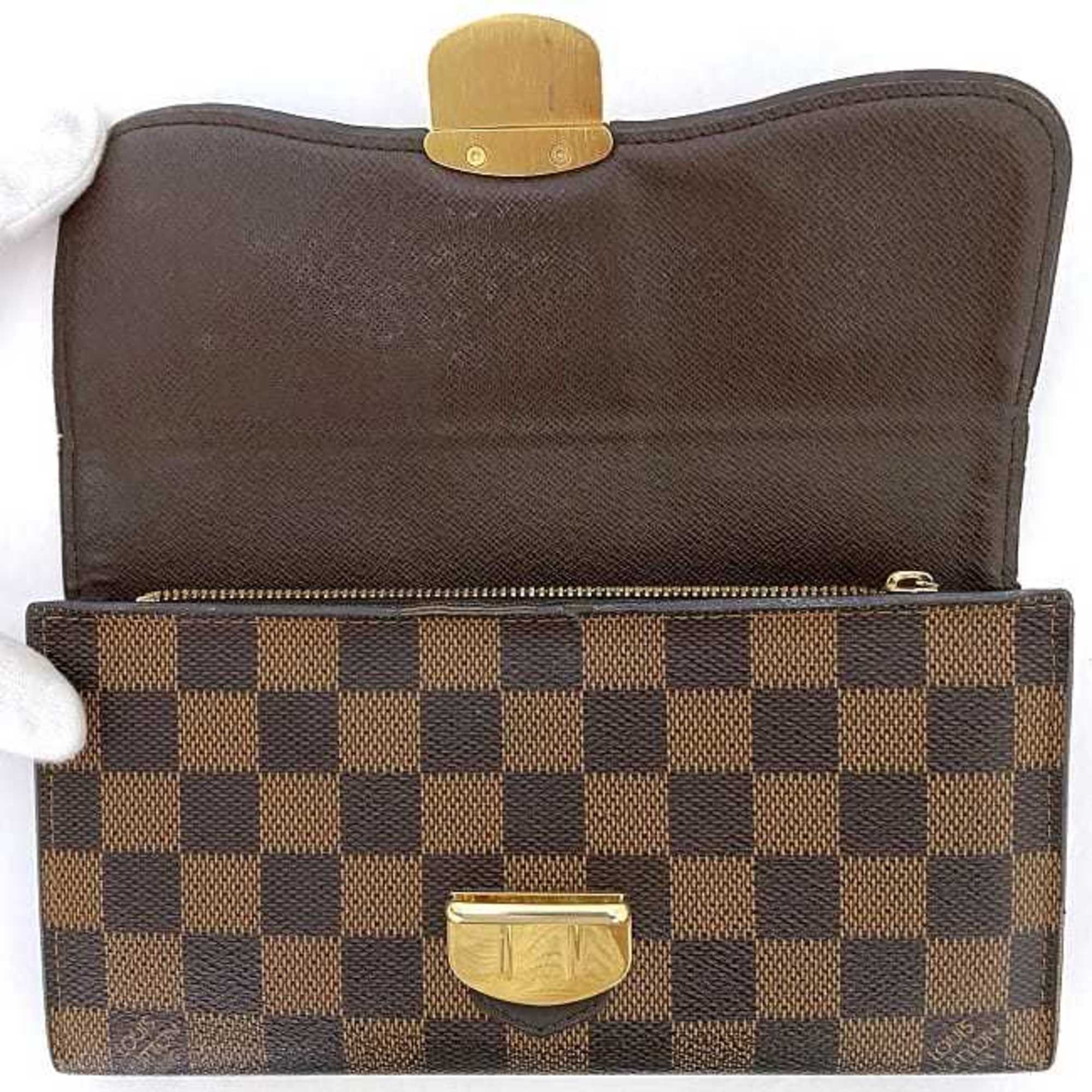 Louis Vuitton Damier Brown Damier Canvas Ebene Damier Canvas Long Wallet (Bi-Fold) (Pre-Owned)