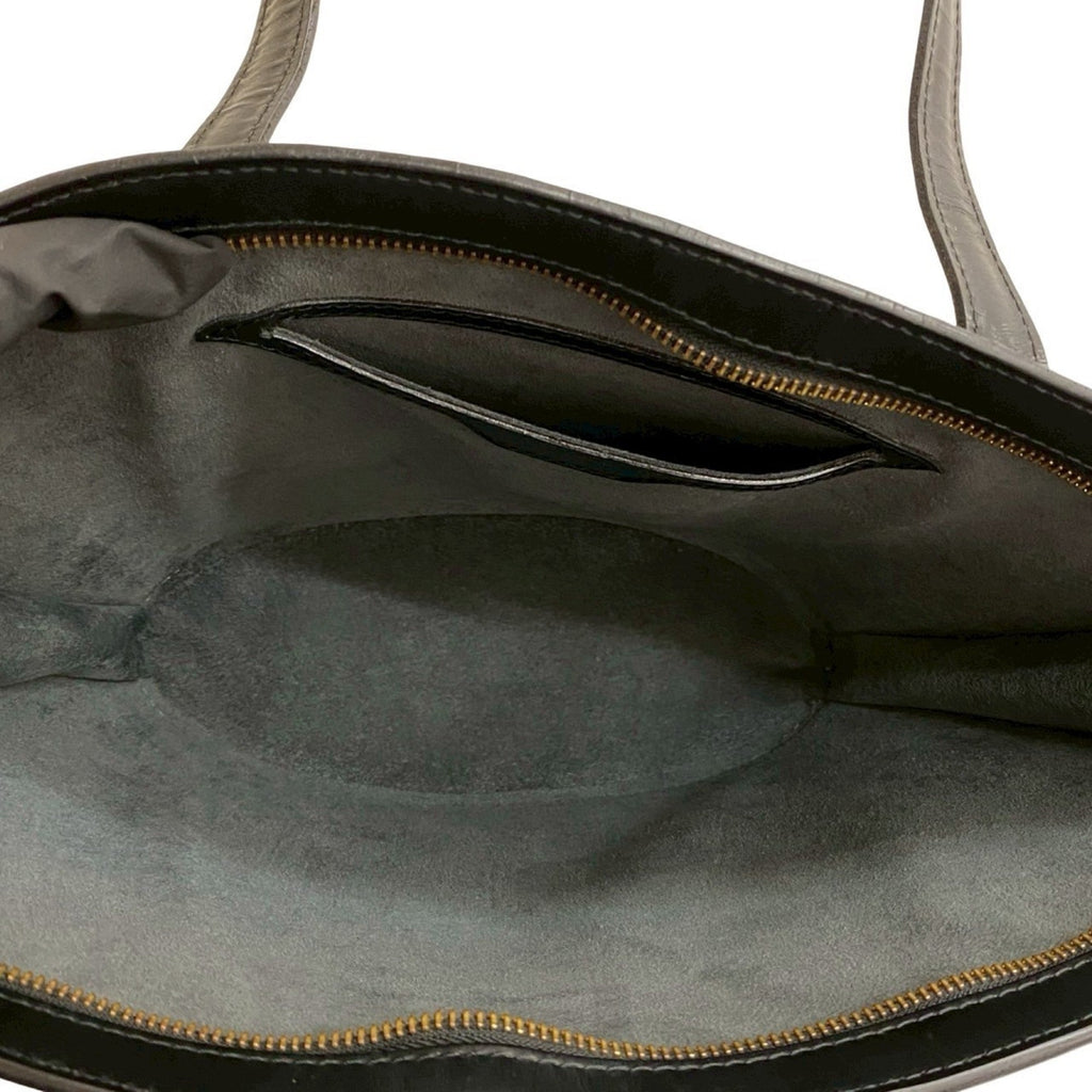 Louis Vuitton Black Leather Handbag Tote Bag (Pre-Owned)