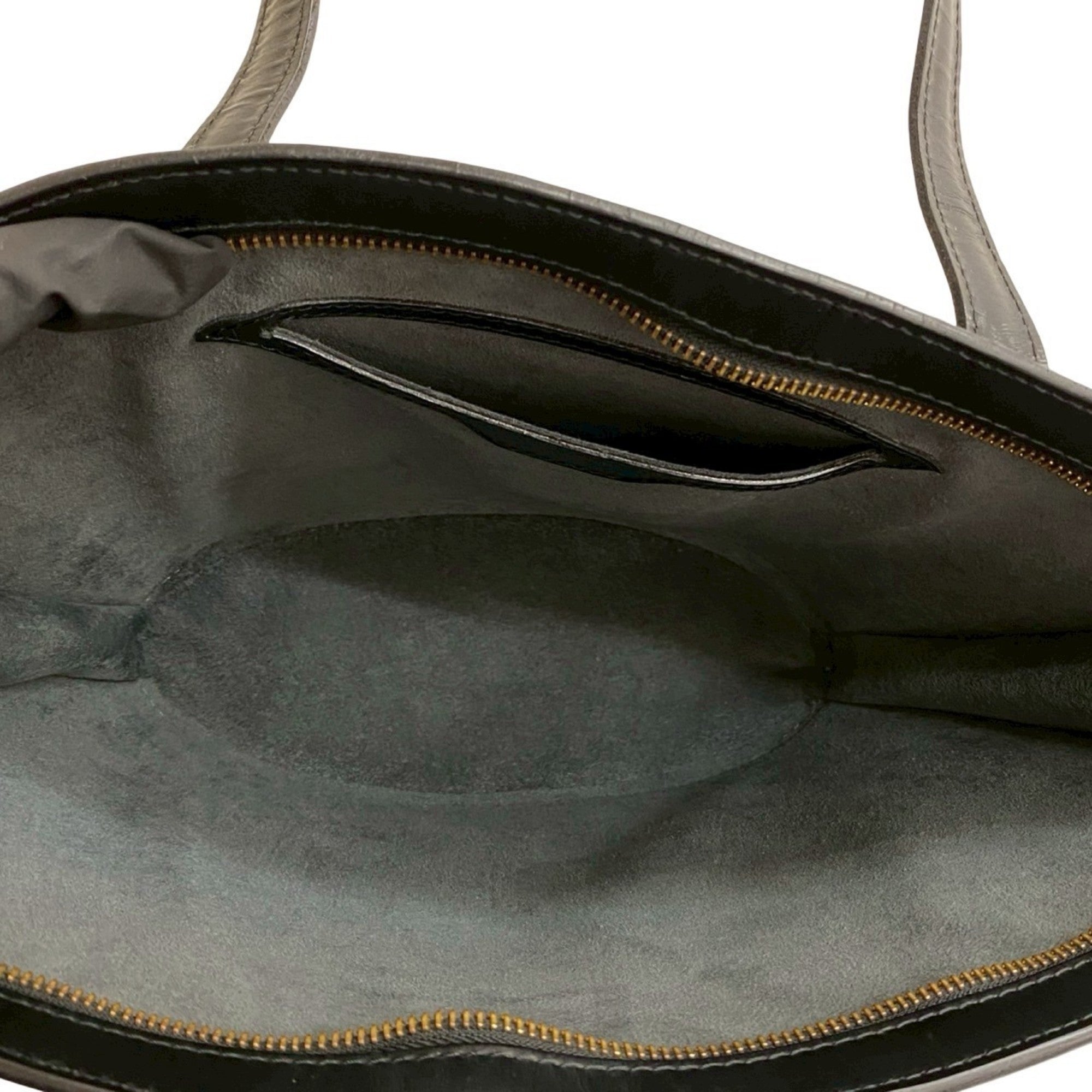 Louis Vuitton Black Leather Handbag Tote Bag (Pre-Owned)