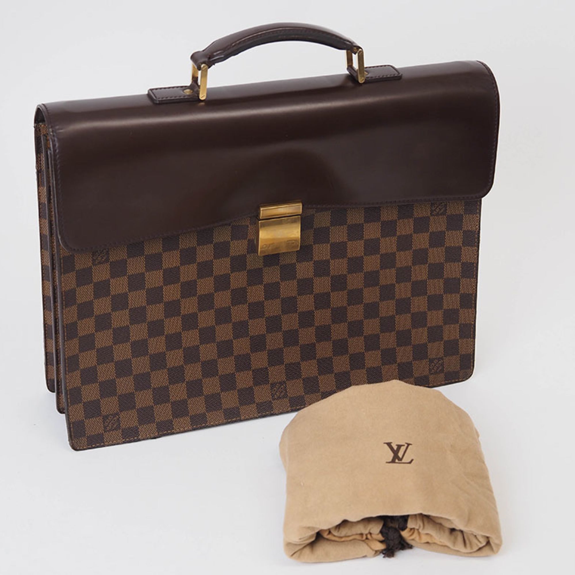 Louis Vuitton Damier Damier Canvas Ebene Handbag (Pre-Owned)