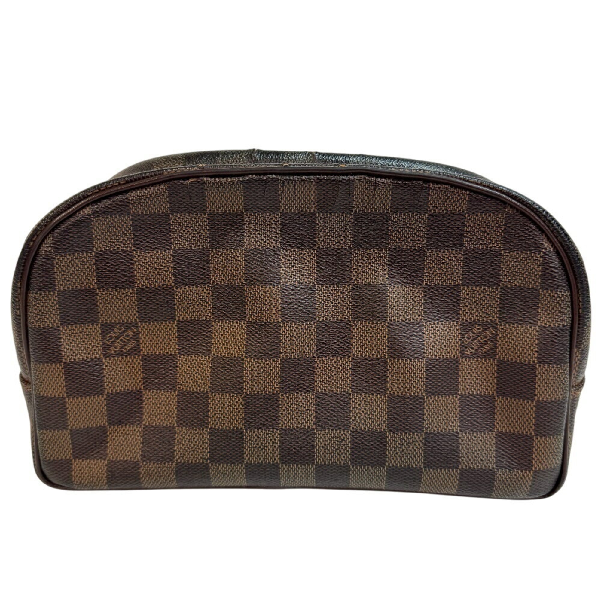Louis Vuitton Damier Brown Leather Clutch Bag (Pre-Owned)