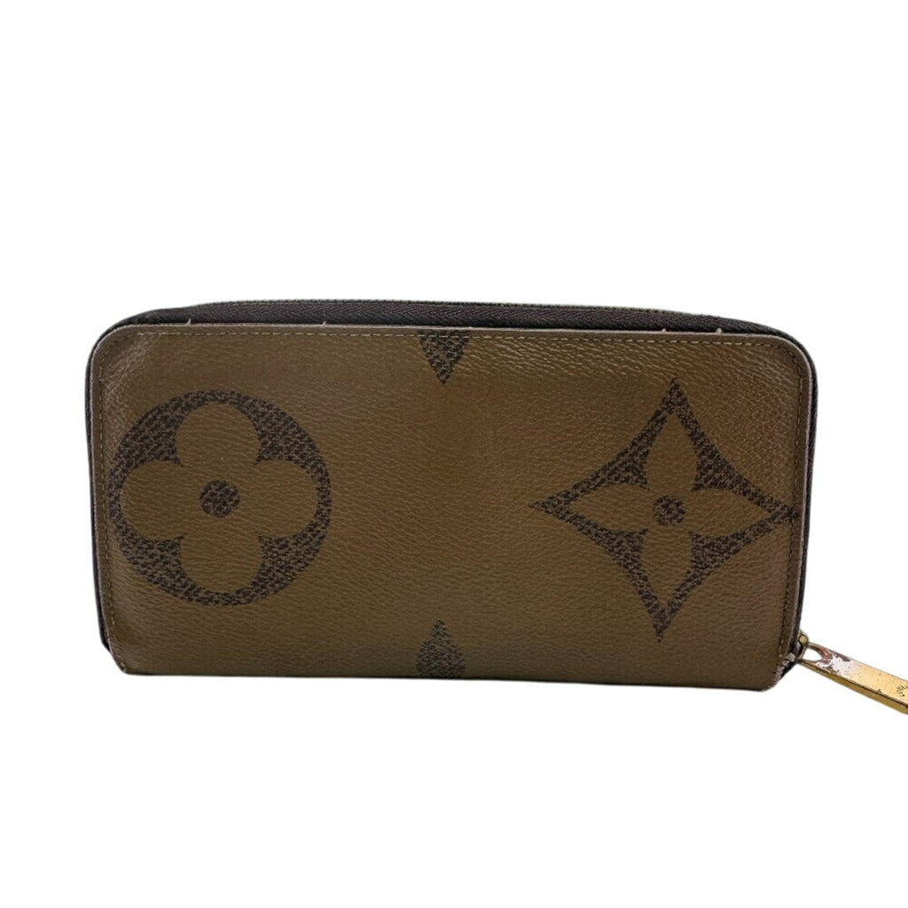 Louis Vuitton Black Brown Camel Leather Long Wallet (Bi-Fold) (Pre-Owned)