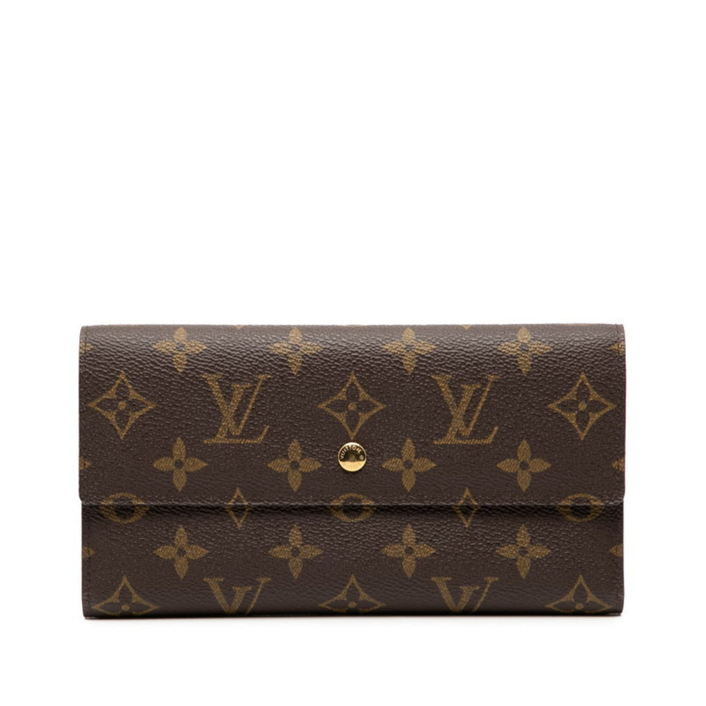Louis Vuitton Brown Pvc Leather Long Wallet (Tri-Fold) (Pre-Owned)