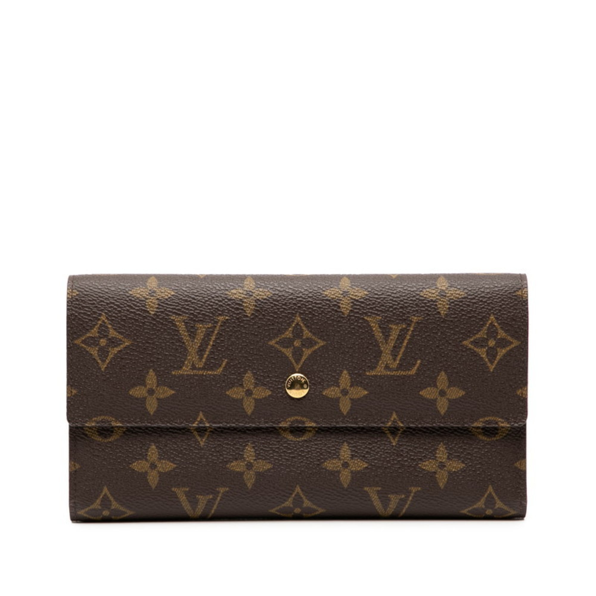 Louis Vuitton Brown Pvc Leather Long Wallet (Tri-Fold) (Pre-Owned)
