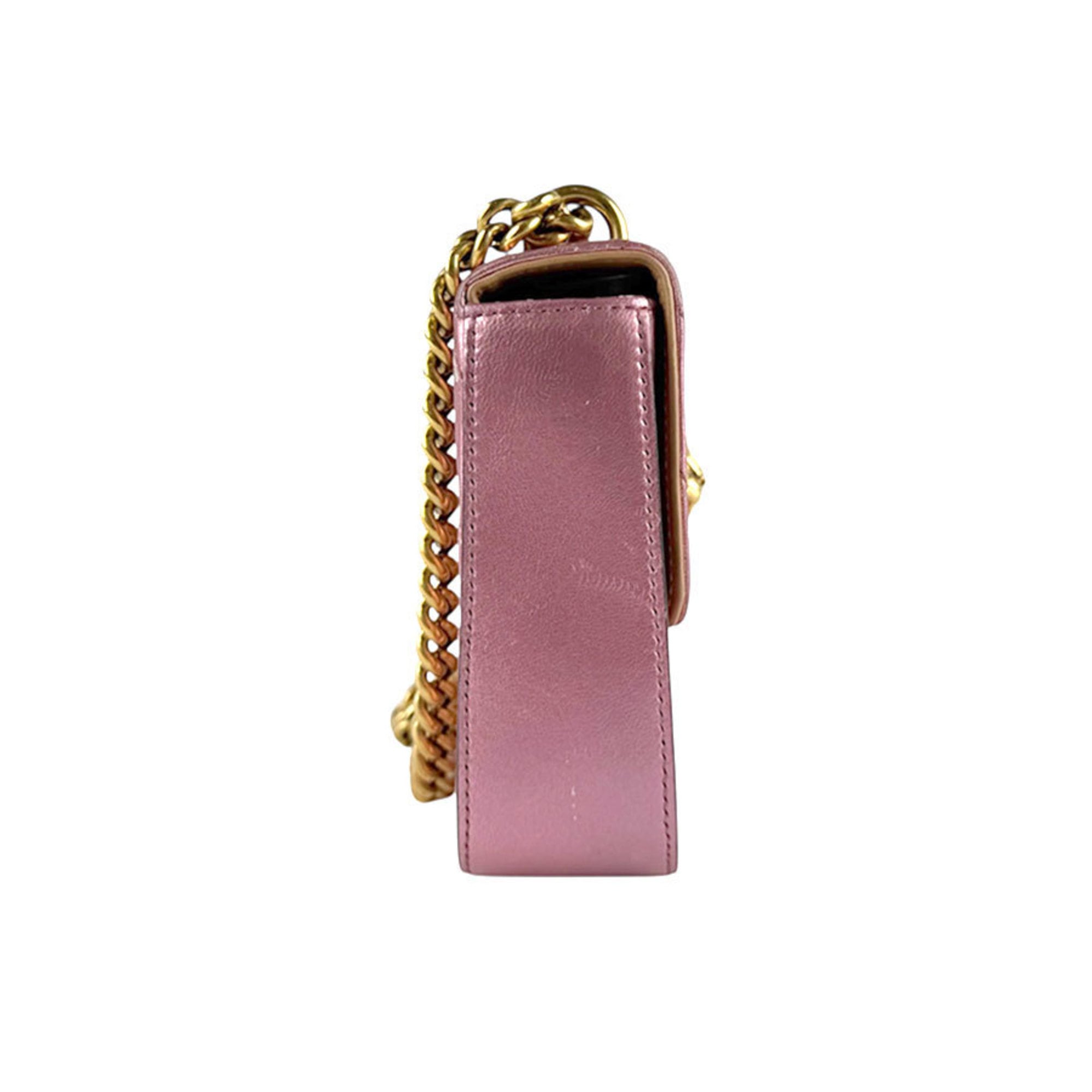 Animalier Broadway Chain Shoulder Bag Chevron Leather