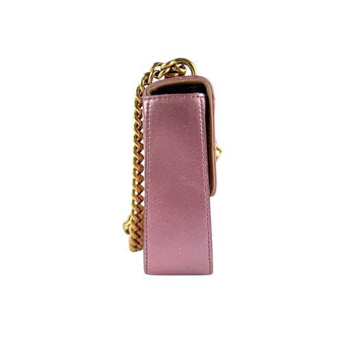 Animalier Broadway Chain Shoulder Bag Chevron Leather
