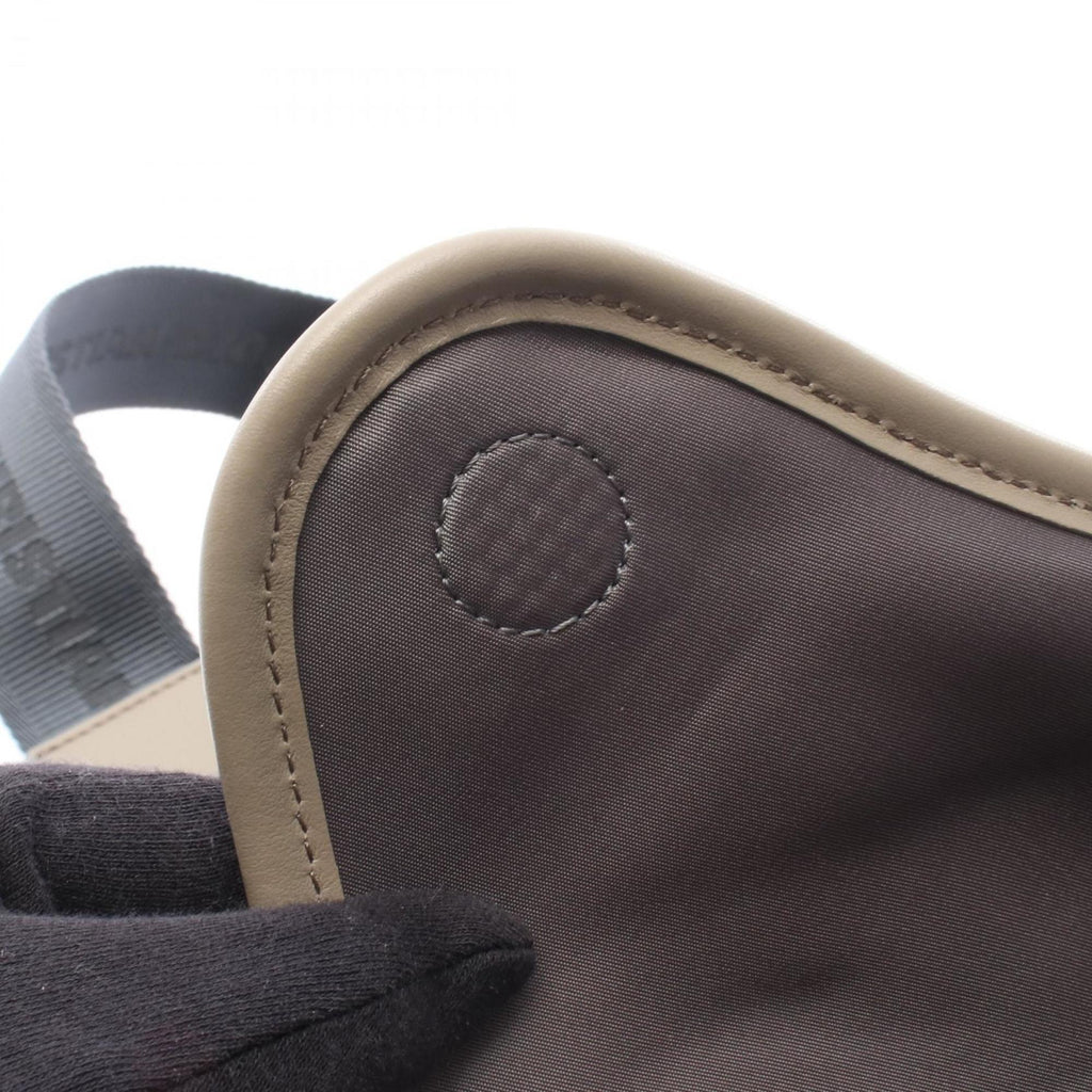 Saddle Crossbody Bag Leather with Nylon and Cannage Rubber
