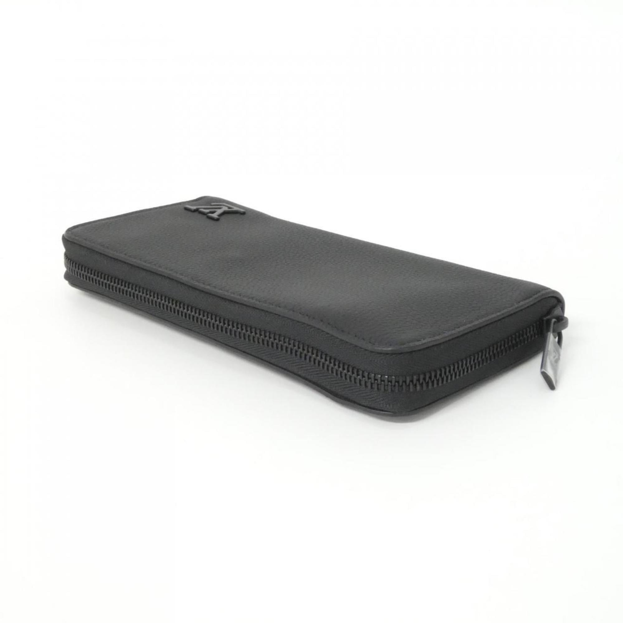 Louis Vuitton Black Leather Long Wallet (Bi-Fold) (Pre-Owned)
