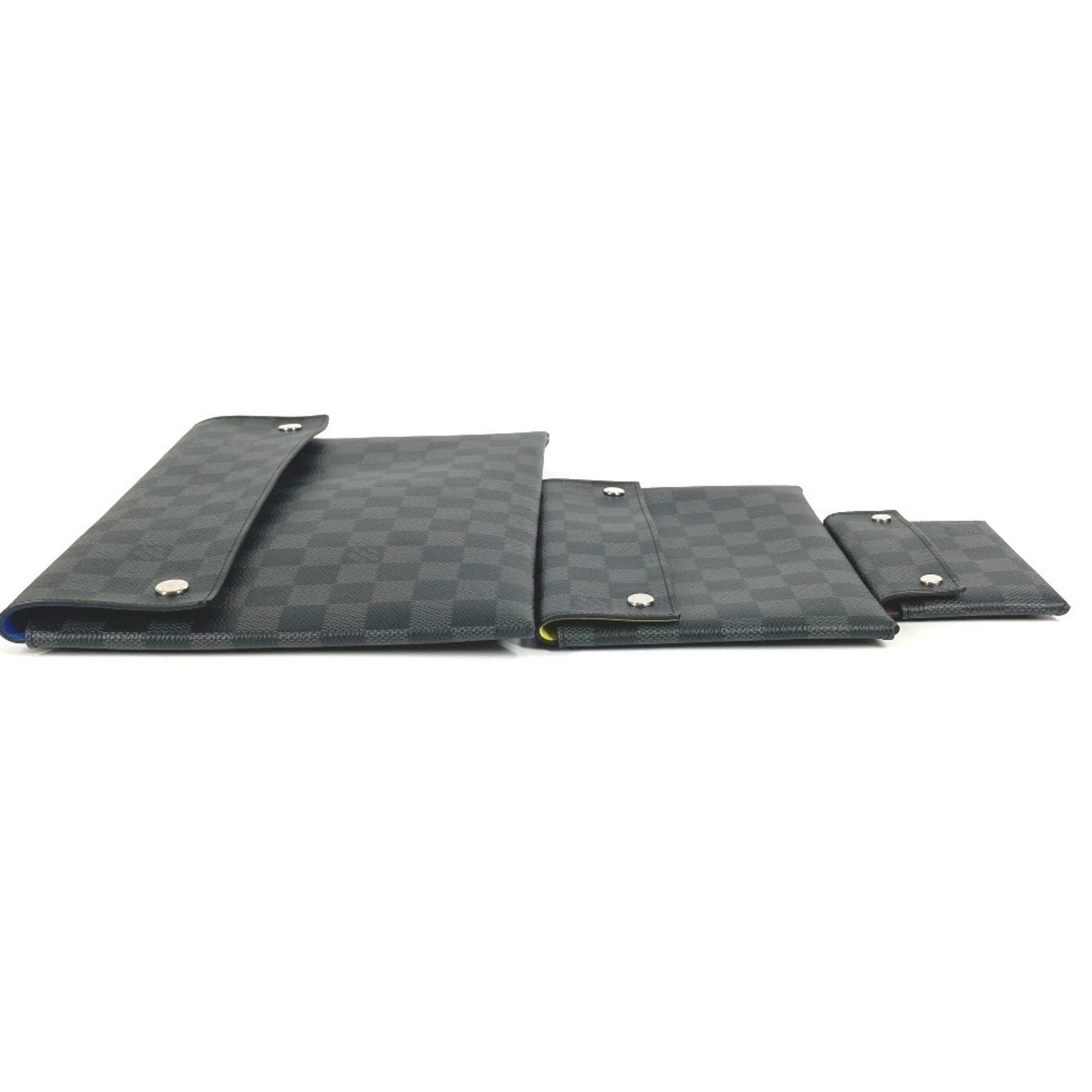 Louis Vuitton Black Blue Damier Graphite Clutch Bag Pouch (Pre-Owned)