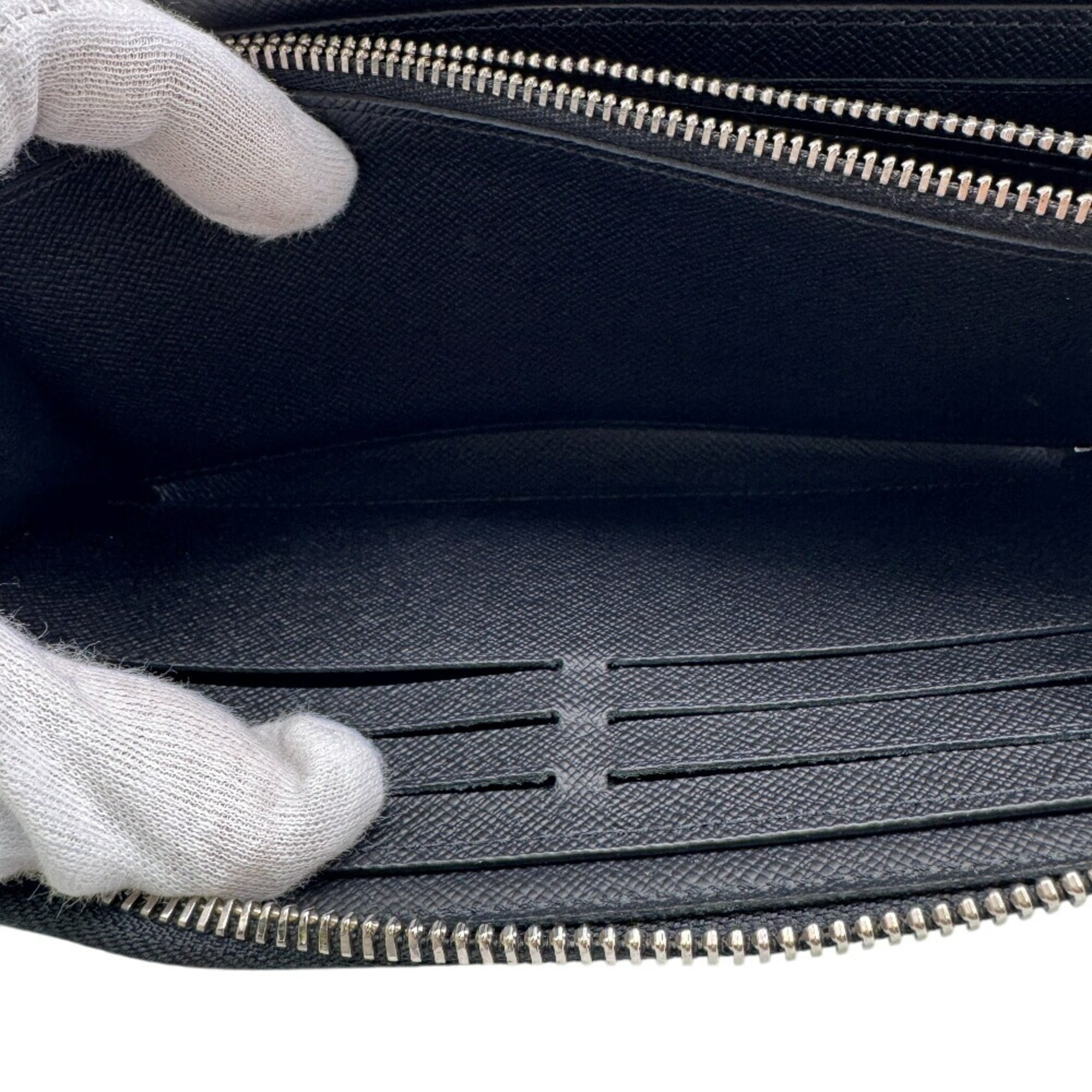 Louis Vuitton Black Leather Long Wallet (Bi-Fold) (Pre-Owned)