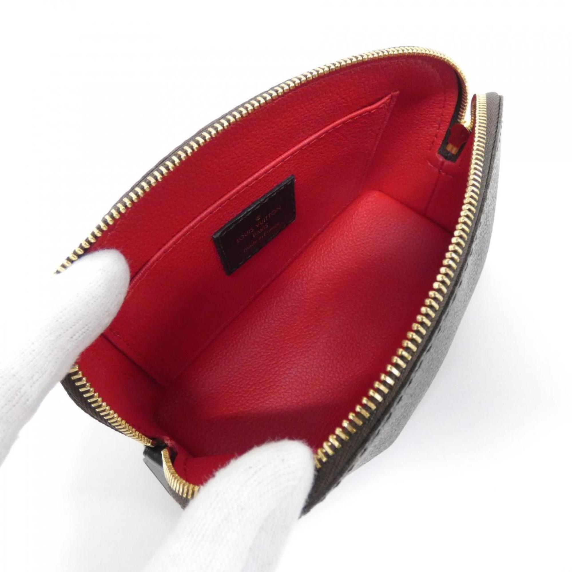 Louis Vuitton Marron Coated Canvas Pouch (Pre-Owned)