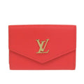Louis Vuitton Red Color Leather Wallet (Tri-Fold) (Pre-Owned)