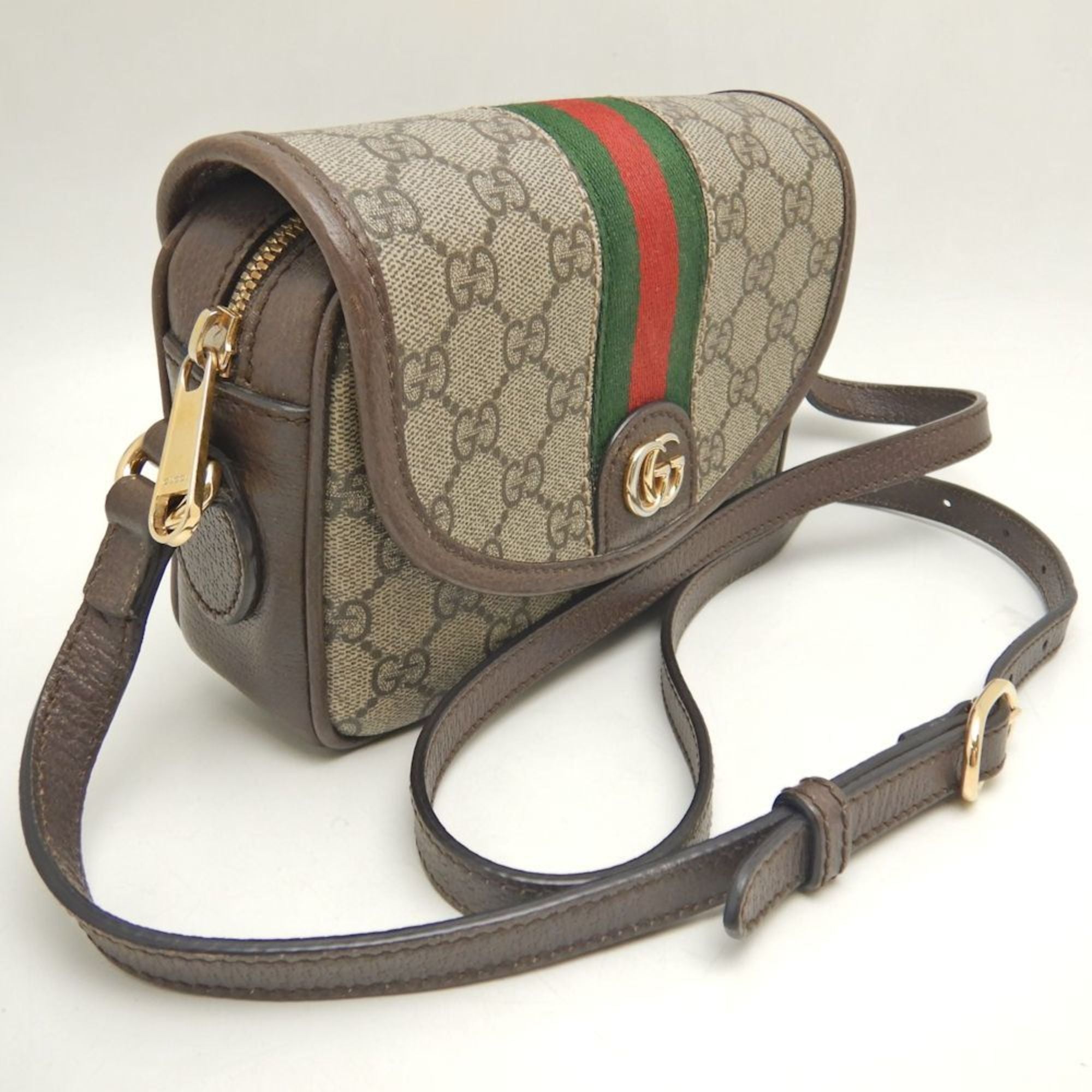 Ophidia Flap Shoulder Bag GG Coated Canvas Mini