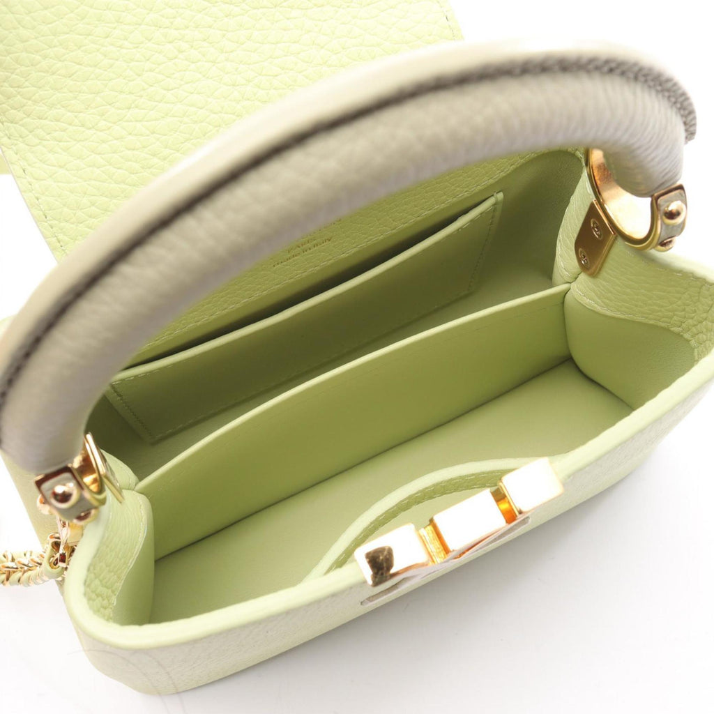 Louis Vuitton Green White Leather Handbag (Pre-Owned)