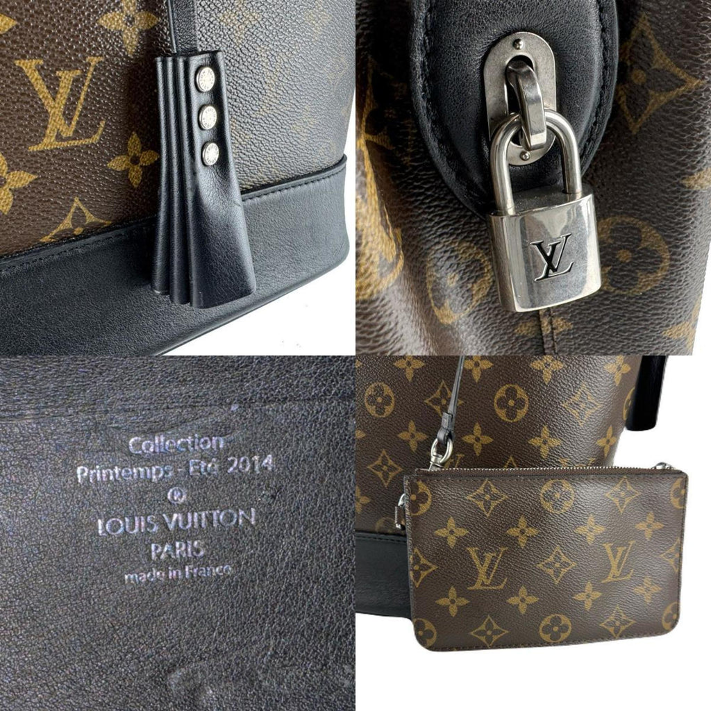 Louis Vuitton Black Brown Monogram Leather Handbag (Pre-Owned)