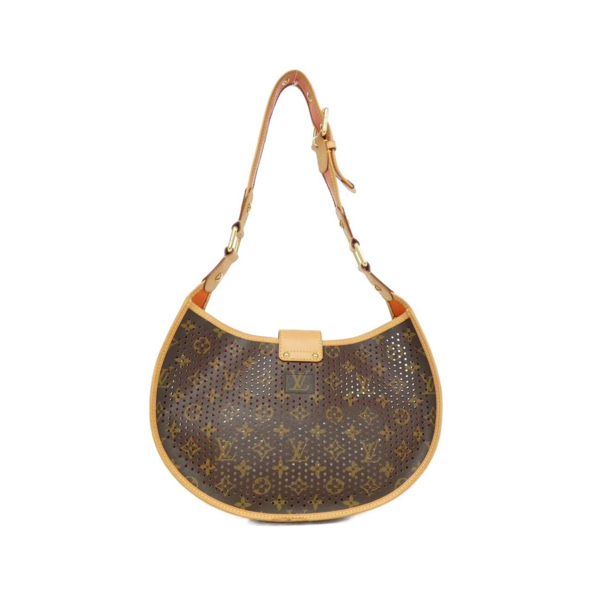 Louis Vuitton Brown Orange Coated Canvas Shoulder Bag (Pre-Owned)