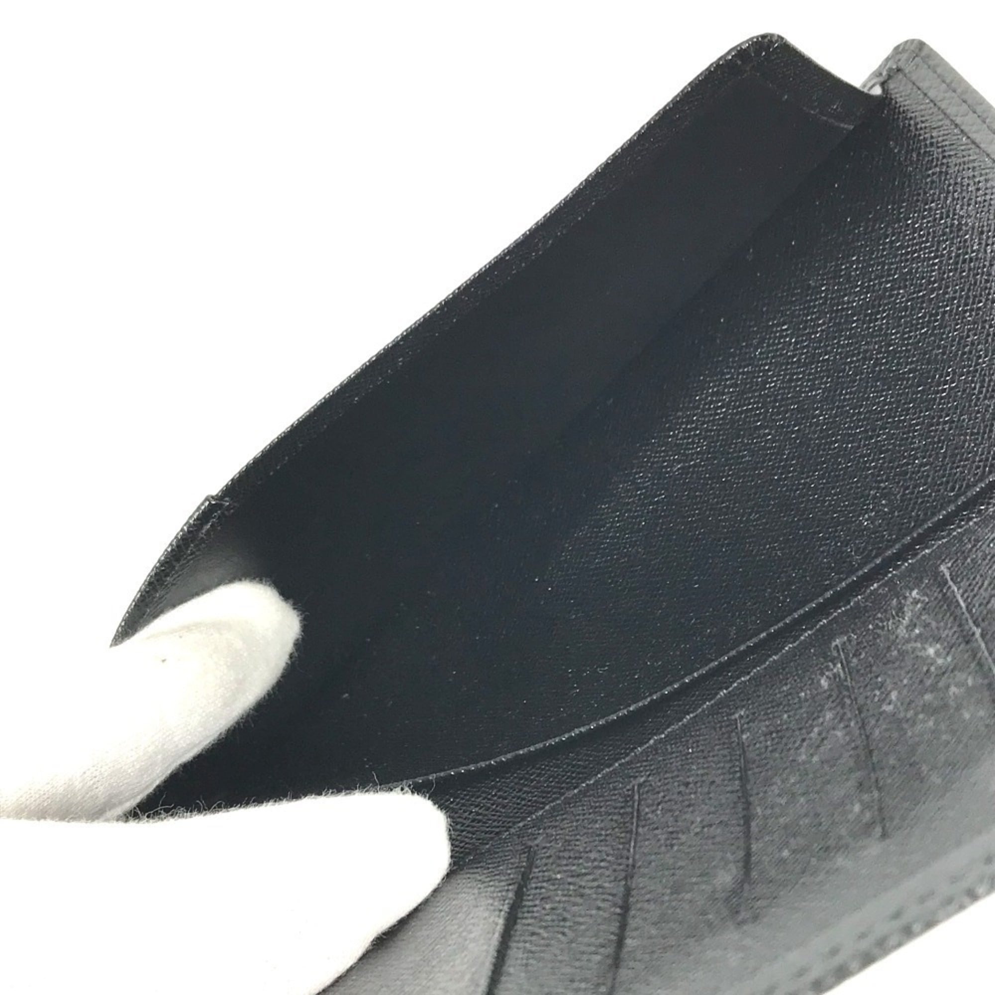 Louis Vuitton Taiga Ardoise Black Taiga Leather Long Wallet (Bi-Fold) (Pre-Owned)