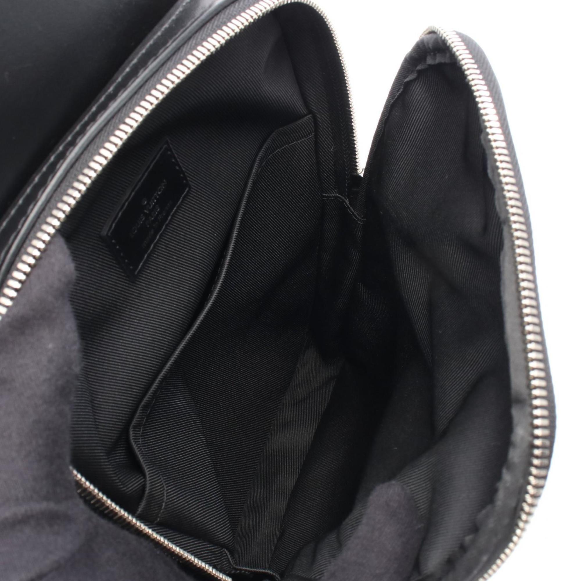Louis Vuitton Black Brown Coated Canvas Leather Fanny Pack Sling Bag (Pre-Owned)