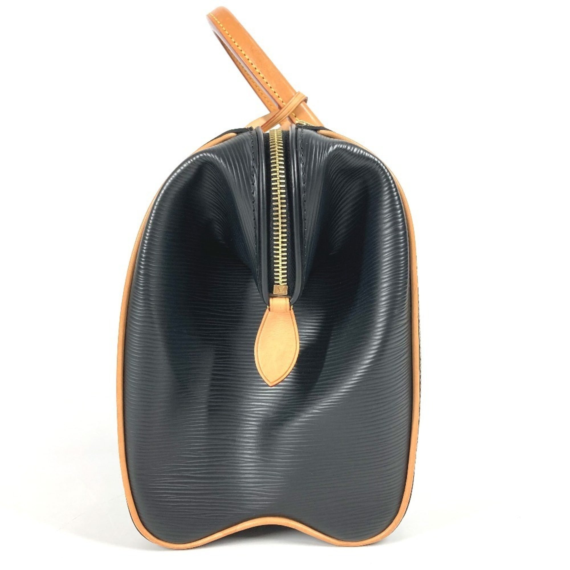 Louis Vuitton Black Noir Epi Leather Boston Bag Handbag Shoulder Bag (Pre-Owned)