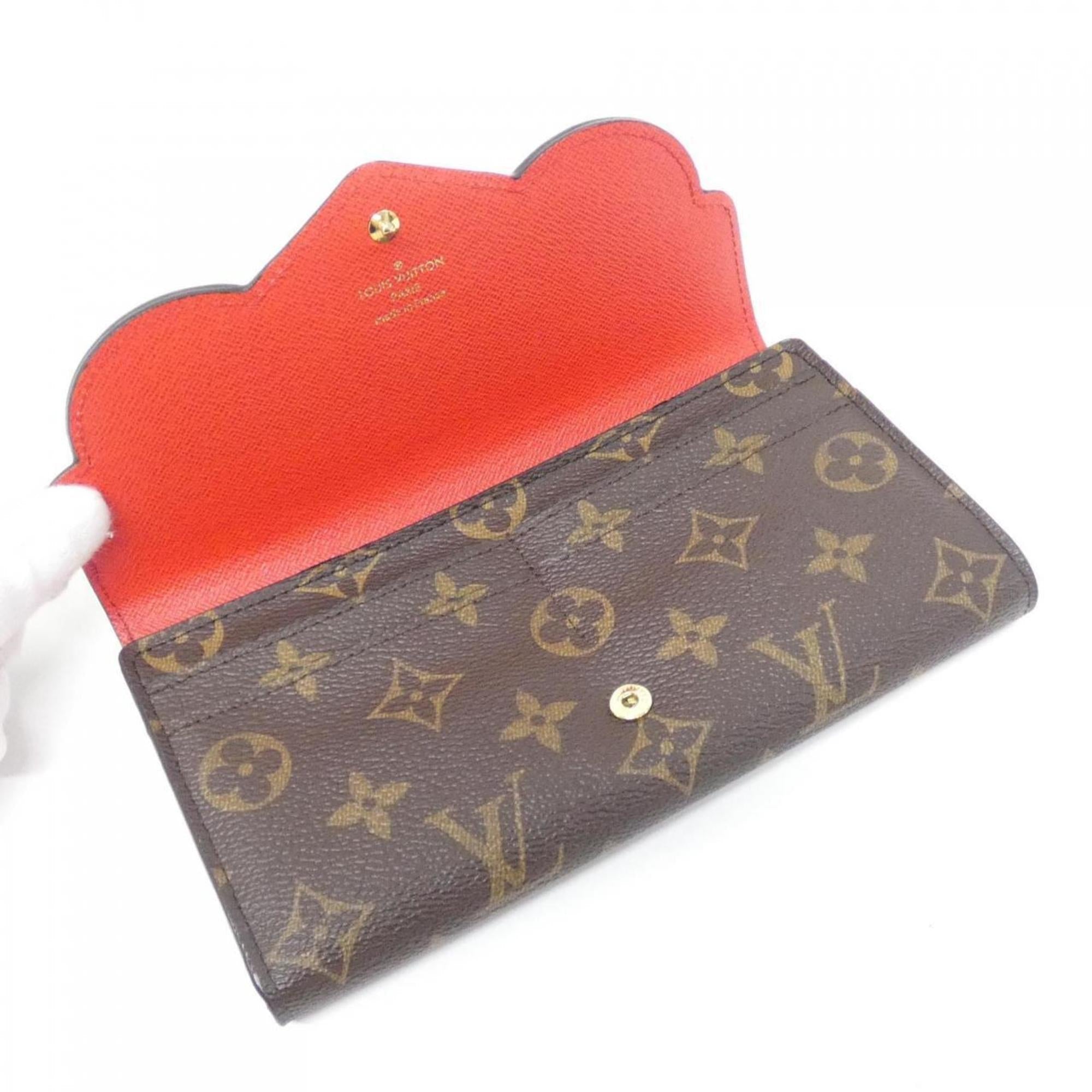 Louis Vuitton Marron Coated Canvas Long Wallet (Bi-Fold) (Pre-Owned)