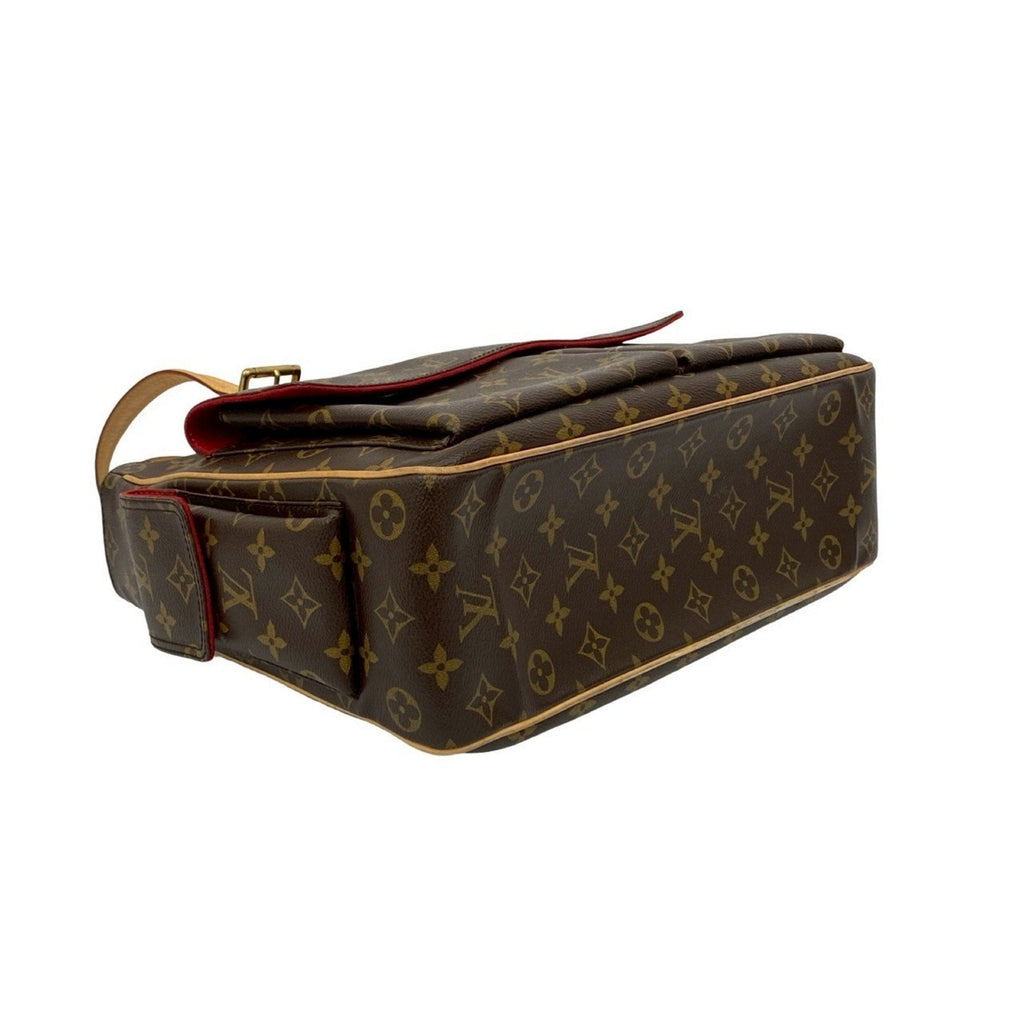 Louis Vuitton Brown Leather Pvc Handbag Tote Bag (Pre-Owned)