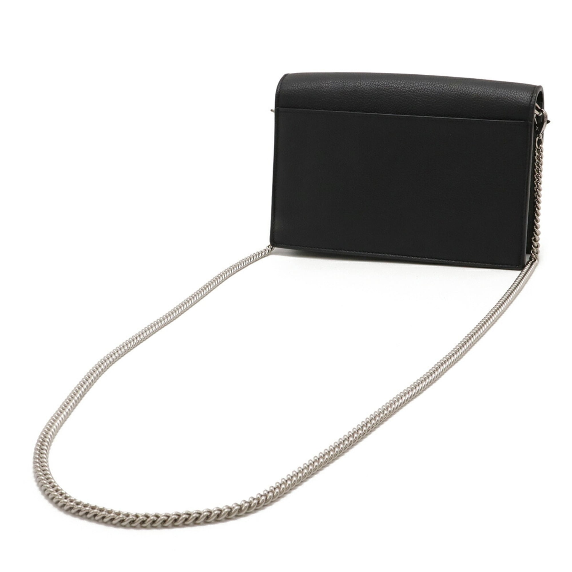 Louis Vuitton Noir Leather Clutch Bag Pochette Shoulder Bag (Pre-Owned)