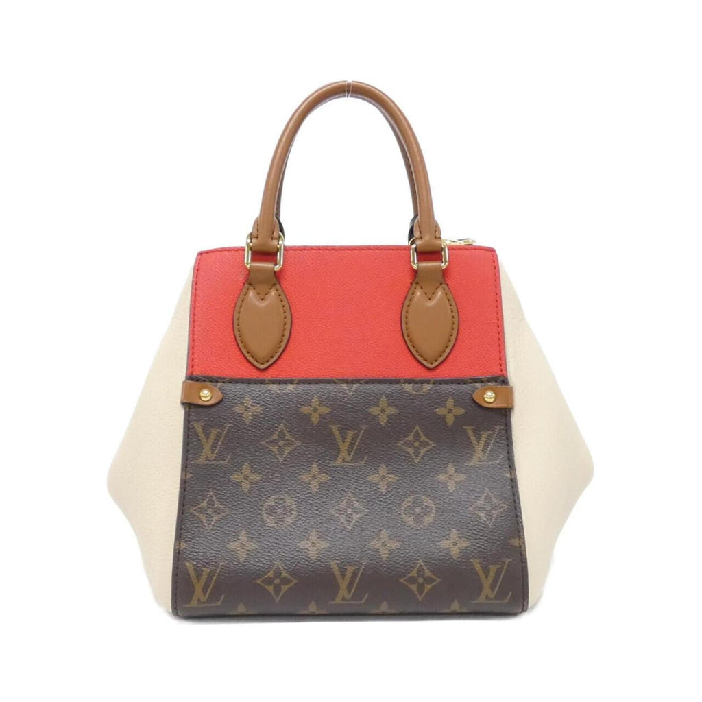 Louis Vuitton Monogram Black Cerise Cream Noir Coated Canvas Leather Handbag (Pre-Owned)