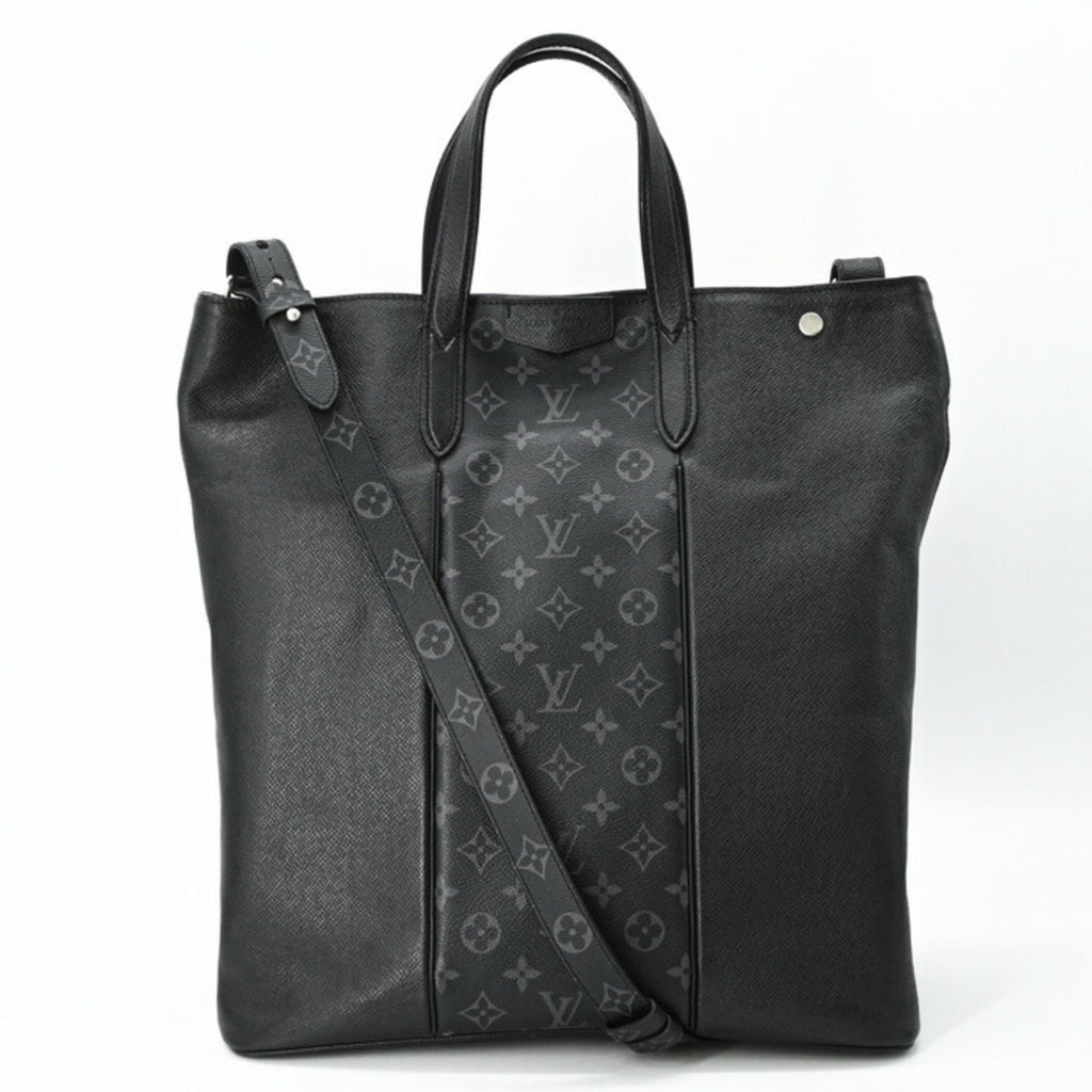Louis Vuitton Black Noir Taigarama Monogram Shoulder Bag Tote Bag (Pre-Owned)