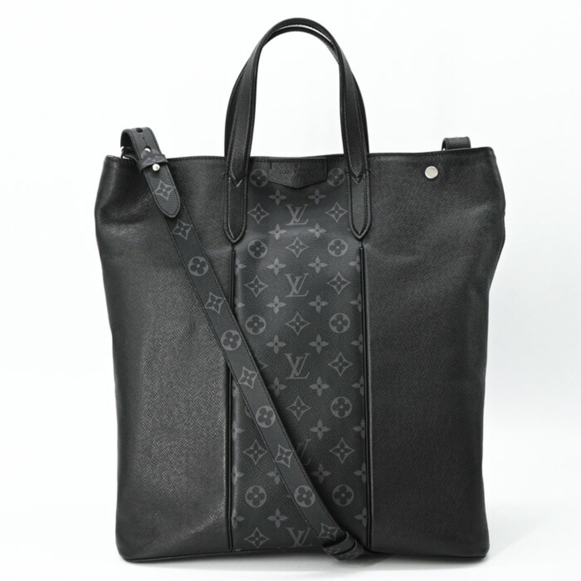 Louis Vuitton Black Noir Taigarama Monogram Shoulder Bag Tote Bag (Pre-Owned)