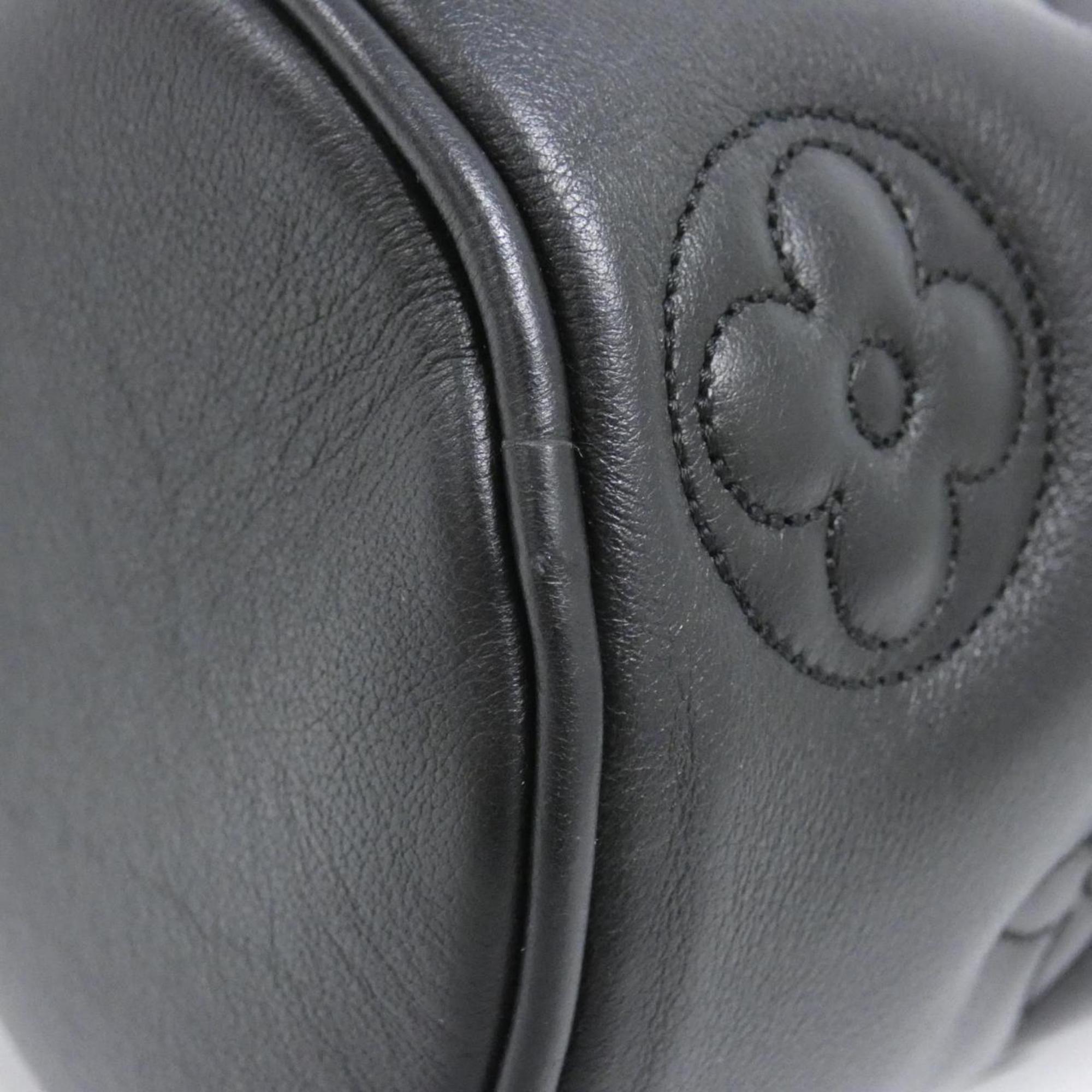Louis Vuitton Black Leather Shoulder Bag (Pre-Owned)