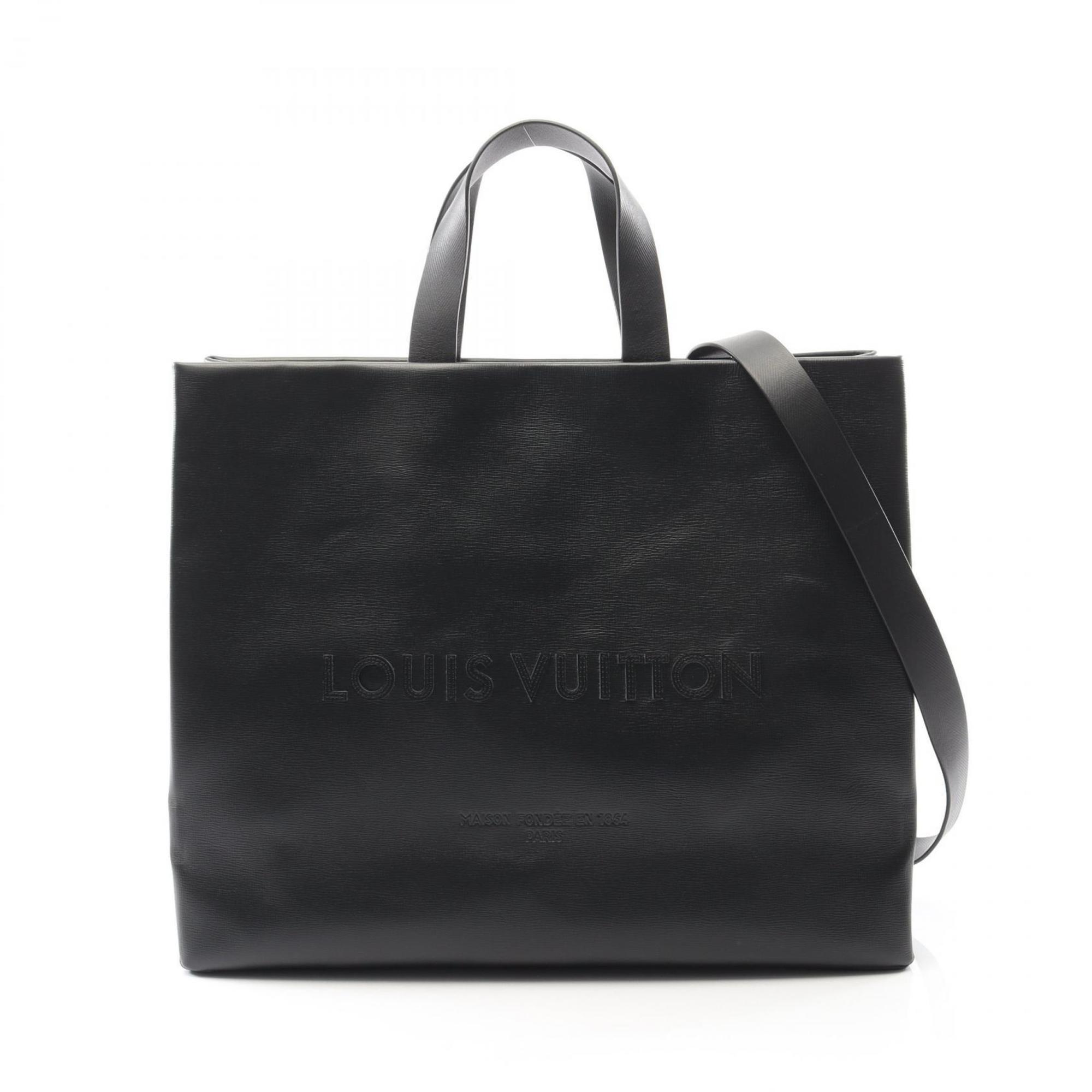 Louis Vuitton Black Leather Tote Bag (Pre-Owned)