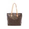 Louis Vuitton Brown Coated Canvas Leather Tote Bag (Pre-Owned)