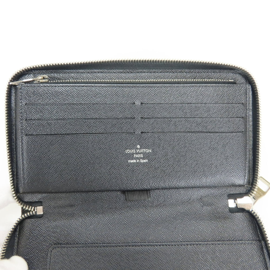 Louis Vuitton Black Gray Damier Graphite Leather Long Wallet (Bi-Fold) (Pre-Owned)