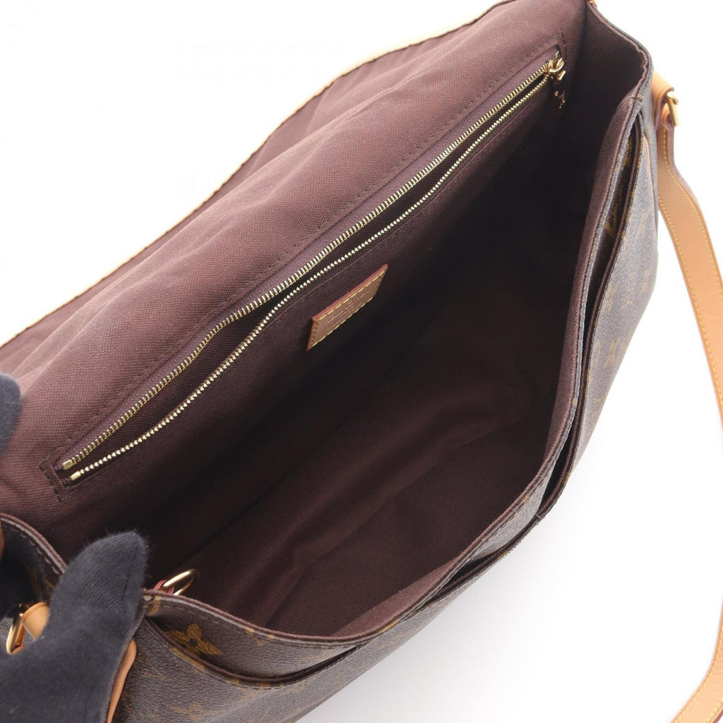 Louis Vuitton Brown Coated Canvas Leather Shoulder Bag (Pre-Owned)