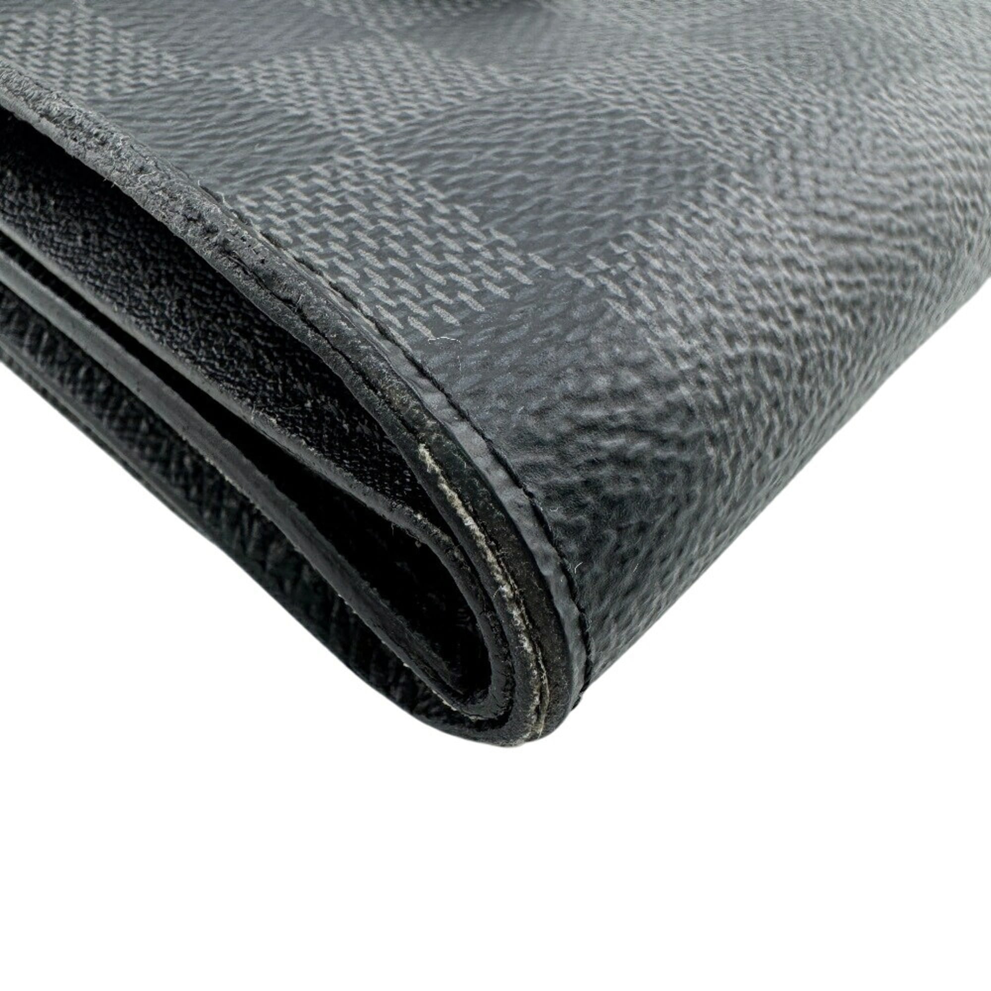 Louis Vuitton Black Gray Leather Wallet (Bi-Fold) (Pre-Owned)