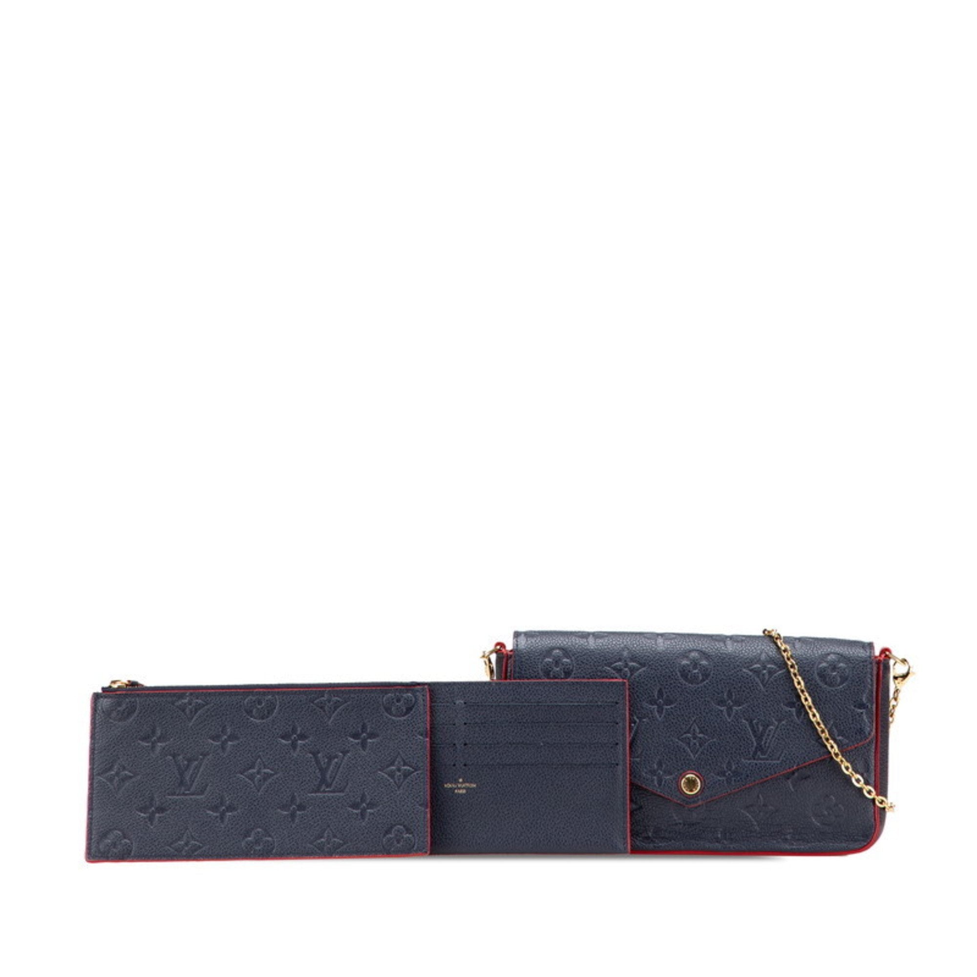 Louis Vuitton Marine Rouge Navy Leather Pochette Shoulder Bag (Pre-Owned)