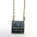 Square Plate Pendant Necklace Sterling Silver