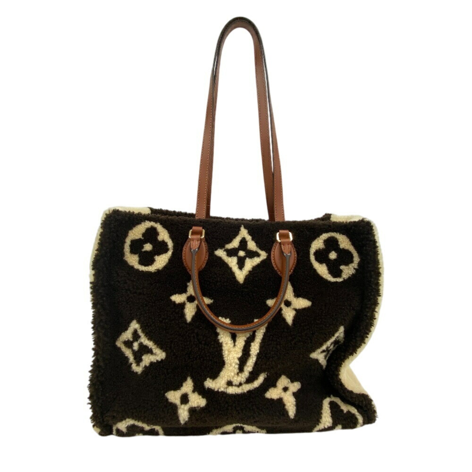 Louis Vuitton Brown Ivory Leather Handbag (Pre-Owned)