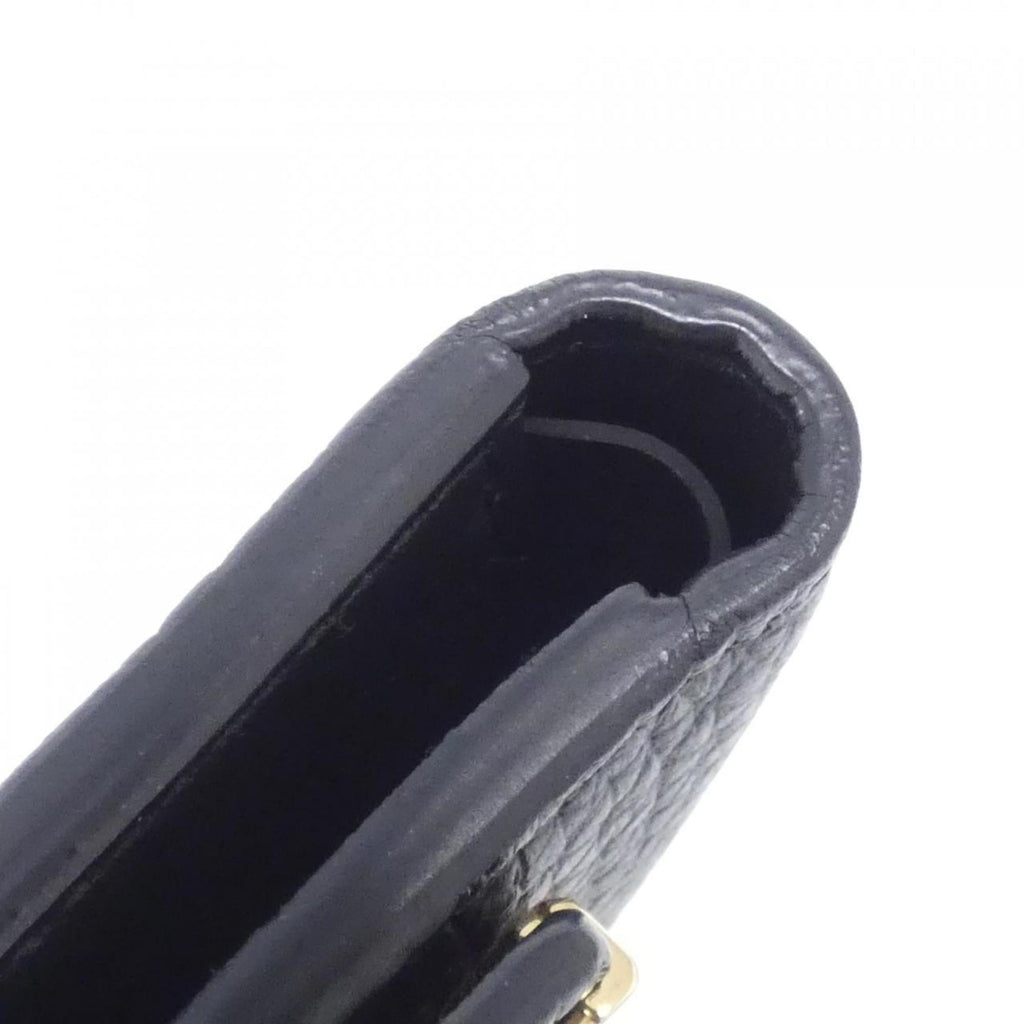 Louis Vuitton Black Leather Wallet (Tri-Fold) (Pre-Owned)