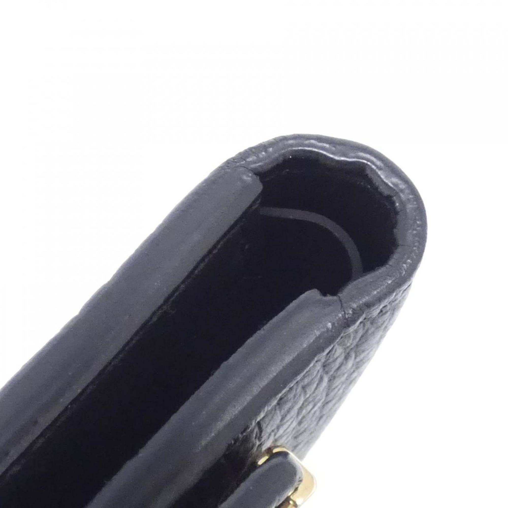 Louis Vuitton Black Leather Wallet (Tri-Fold) (Pre-Owned)