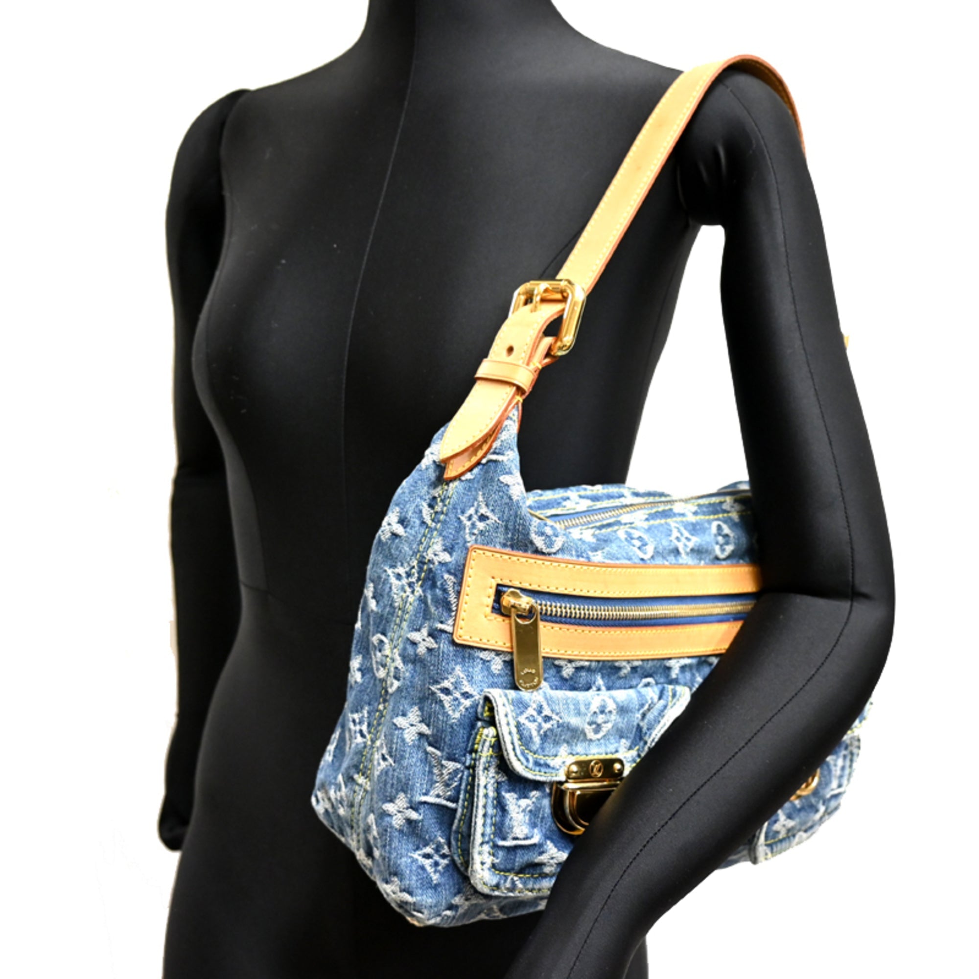 Louis Vuitton Blue Monogram Denim Shoulder Bag (Pre-Owned)