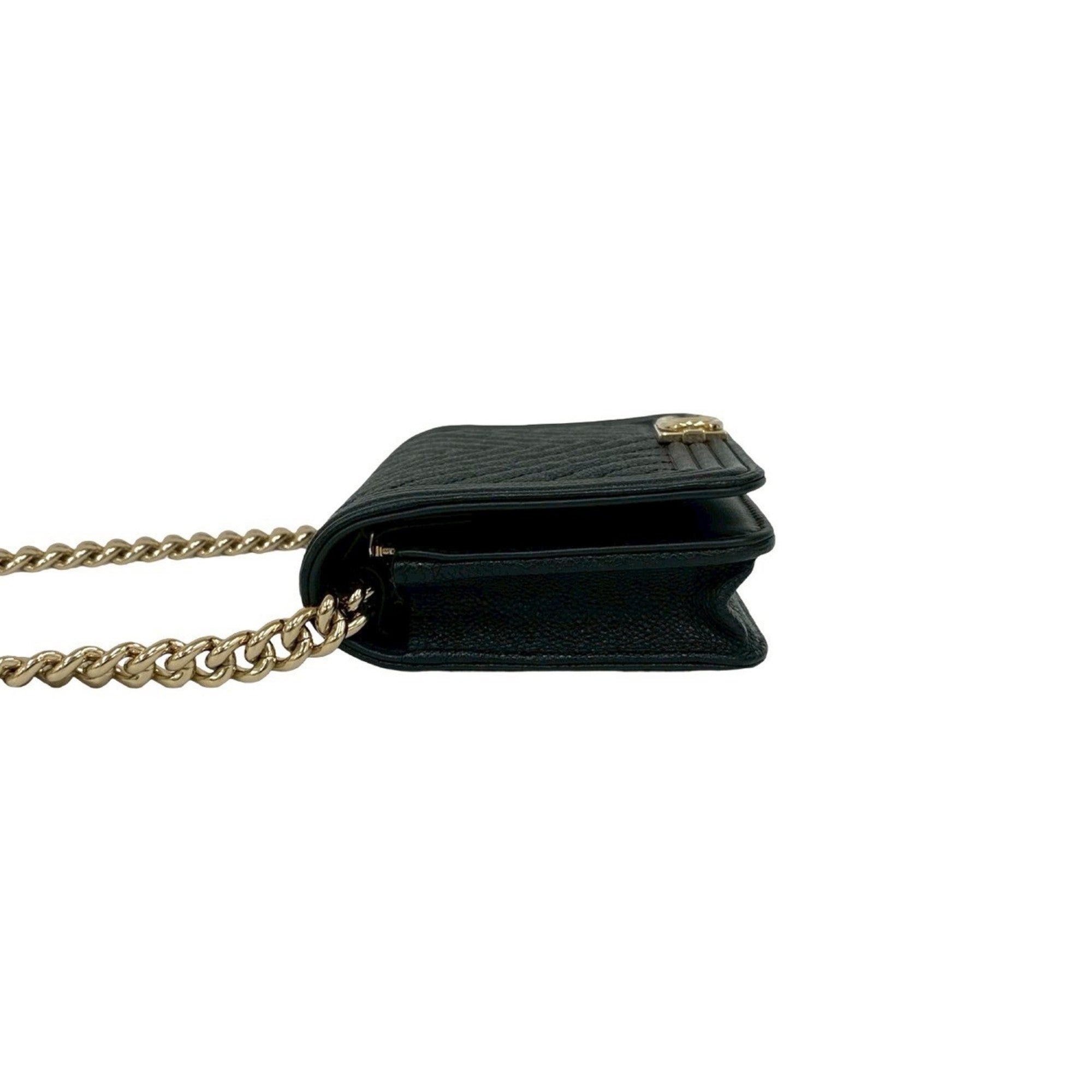 Boy Wallet on Chain Chevron Caviar