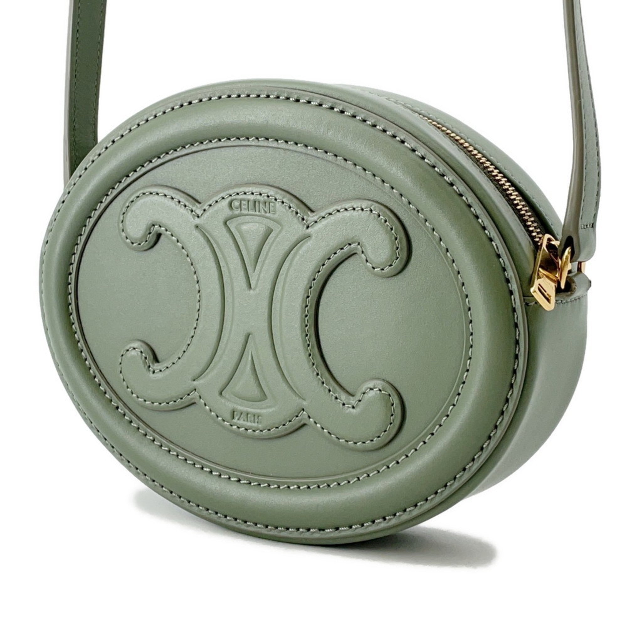 Triomphe Oval Crossbody Bag Leather