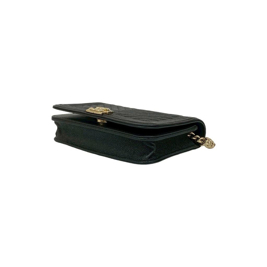 Boy Wallet on Chain Chevron Caviar